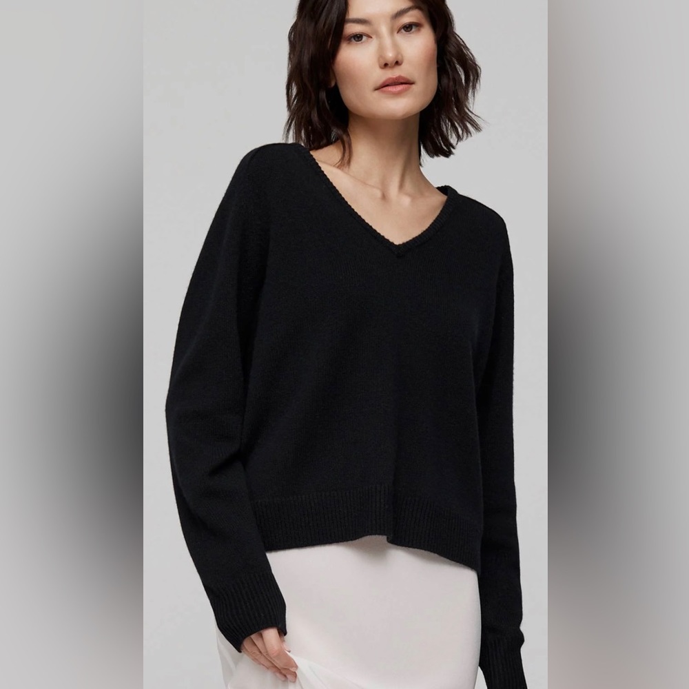 Naked Cashmere Aria Deep V-Neck Cashmere Sweater Womens Sz XS